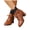 Brown, variant on Women's Fashion Lace Ankle Boots Chunky High Heel Lace Up Gothic Booties Pointed Toe Buckle Strap Combat Boots