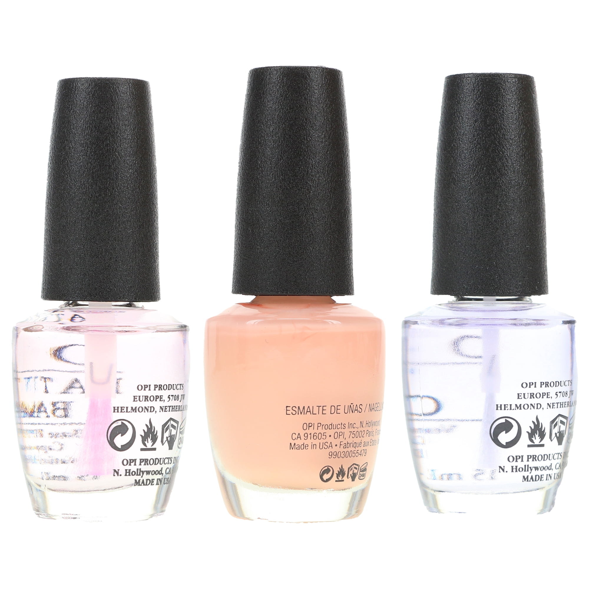 OPI Bubble Bath 0.5 oz, Top Coat 0.5 oz & Natural Nail Base Coat 0.5 oz Combo Pack