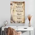 thumbnail image 2 of Elephant Stock Funny Bathroom Rules Wall Art - Vertical Multi Panel Canvas - Bathroom Wall Decor - Humor Multi Panel - Brown And Gray Decor - 20" x 32", 2 of 8
