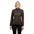 thumbnail image 3 of Kastel Denmark Women's Lightweight Crewneck Sun Shirt | 1/4 Zip Athletic Tops | UPF 30+ Protection (Olive/Animal Print, X-Large), 3 of 3