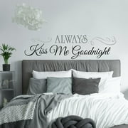 RoomMates Always Kiss Me Goodnight Black Quote Peel and Stick Wall Decals - 4.5 in., Adult Wall Stickers
