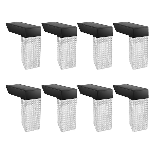 Luz de jardín con energía Solar para valla de escalera de Patio, lámpara de paisaje impermeable IP67, patio exterior, porche, jardín, Iluminación y accesorios Luz de colores blanca 8 piezas Bewildely HA073263-04
