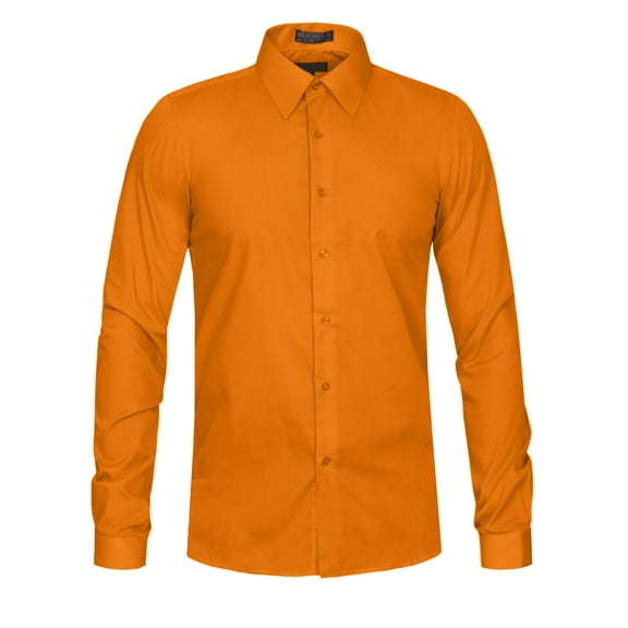 J. METHOD Men's Classic Slim Fit Button Down Long Sleeve Solid Color Dress Shirts S-2XL [NEMT104]