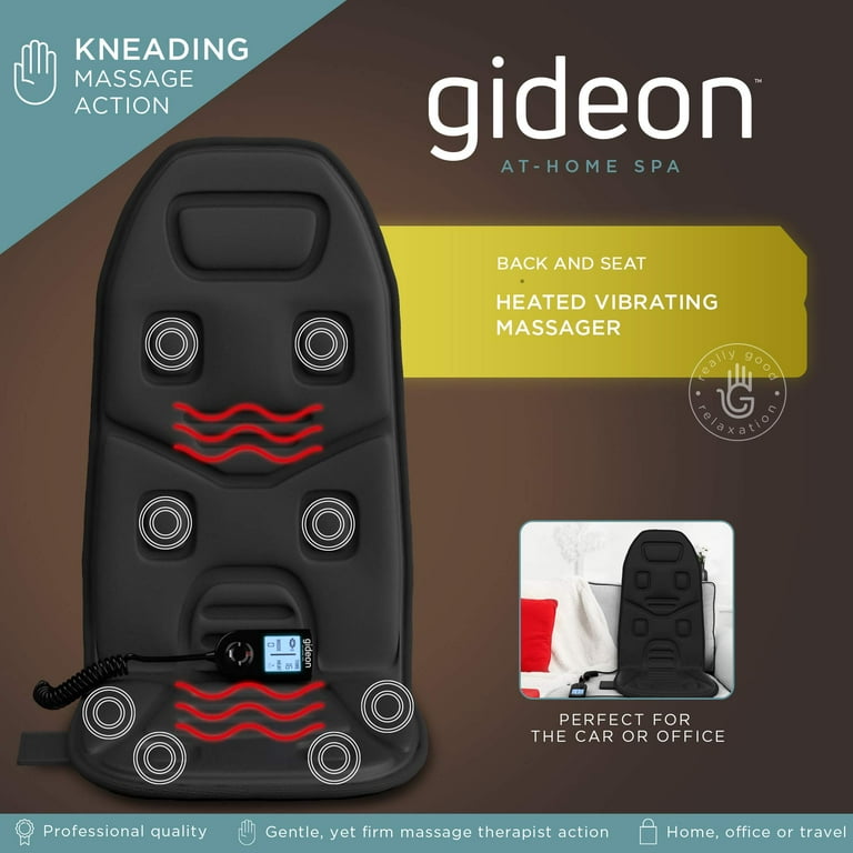 Heated Vibrating Seat Cushion Massager with Soothing Heat for Back