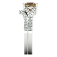 thumbnail image 3 of Clara Pucci 18K White Gold 3.4 Simulated Champagne Engraveable Engagement Ring + Wedding Band Set, 3 of 7