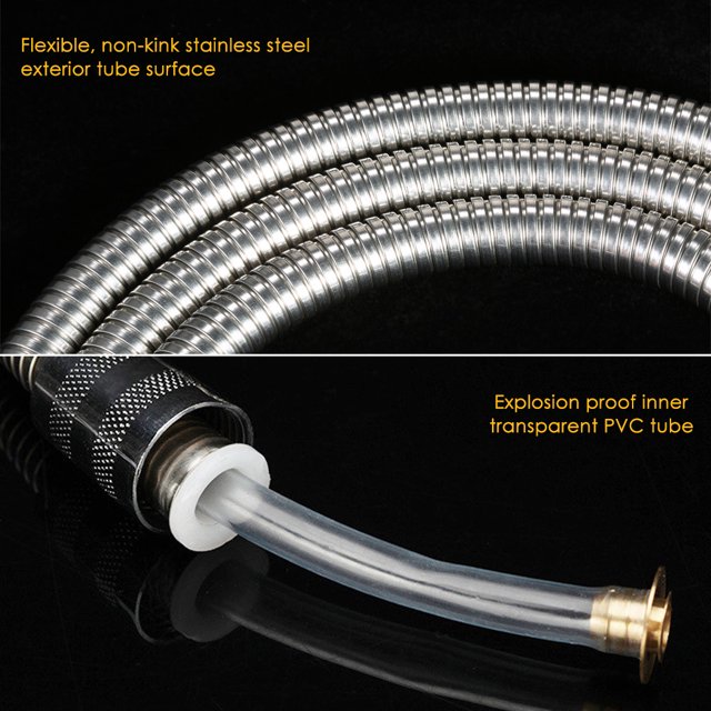 Manguera de ducha de 79 pulgadas, tubo flexible de acero inoxidable para mano yeacher manguera de ducha