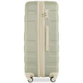 thumbnail image 4 of 3-Piece Expandable ABS Hardshell Luggage Set with Spinner Wheels & TSA Lock – Lightweight Durable Suitcases (20'', 24'', 28'') – Golden Green & Beige, 4 of 9