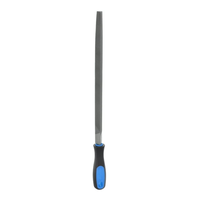 Unique Bargains Triangular File 12' High Carbon Hardened Steel Double Cut Hand Rasp with Plastic Handle