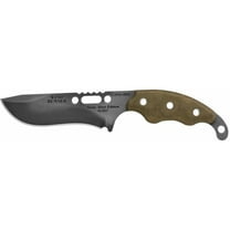 TOPS Knives Wind Runner SRE Fixed Blade Knife 3.5" Recurve 1095 Tungsten Blade Canvas Micarta Handle Green