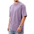 thumbnail image 5 of Oversized Tshirts For Men Vintage Short Sleeve Shirts Acid Wash Basic Tees,Purple 3XL, 5 of 6
