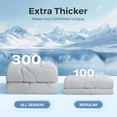 thumbnail image 4 of Cooling Comforter Queen, Cold Touch Fabric Absorbs Body Heat, Double-Sided Cool Design Soft Fluffy Cooling Blanket for Night Sweats Hot Sleeper (Blue, Queen(90"x90")), 4 of 5