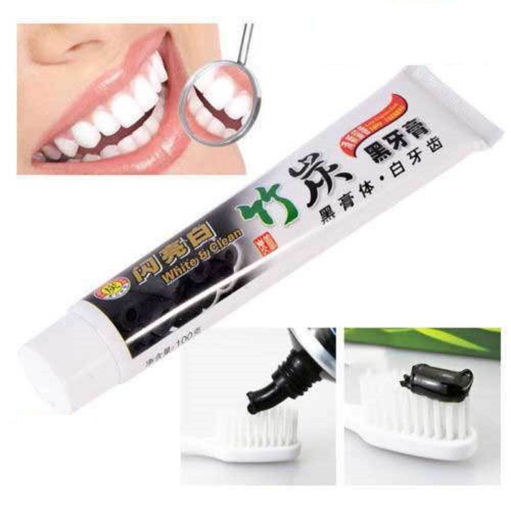 Charcoal Teeth Whitening Toothpaste Black Removes Stains Bad Breath