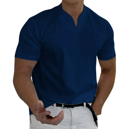 

Pianpianzi Mens Thermal Mock Medium Short Teal One Pocket Scrub Top Men Spring Summer Casual V Neck Solid Short Sleeve Tee Shirt Top Blouse