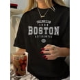 thumbnail image 1 of Vintage-Inspired Geometric Print T-Shirt for Women - Casual Crew Neck, Short Sleeve Top, Breathable Polyester, Machine Washable, 1 of 6