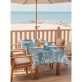 thumbnail image 2 of Outdoor Table Cloth with Umbrella Hole and Zipper, Blue Turtle Coastal Waterproof Rectangle Tablecloth 52"x70", Summer Beach Ocean Starfish Coral Washable Table Cover for Outside Party Patio Picnic, 2 of 8