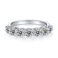 thumbnail image 4 of 2.1Carat Round Cut Moissanite Engagement Ring - Diamond Promise Ring - 7 Stone Ring - 18K White Gold over Silver, 4 of 5