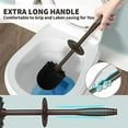 thumbnail image 4 of Toilet Brush and Holder 2 Pack, Toilet Bowl Brush with Extra Long Handle, Toilet Scrubber and Covered Holder, Toilet Brushes for Bathroom-Space Saving, Covered Brush, Durable, Deep Cleaning(Bronze), 4 of 7