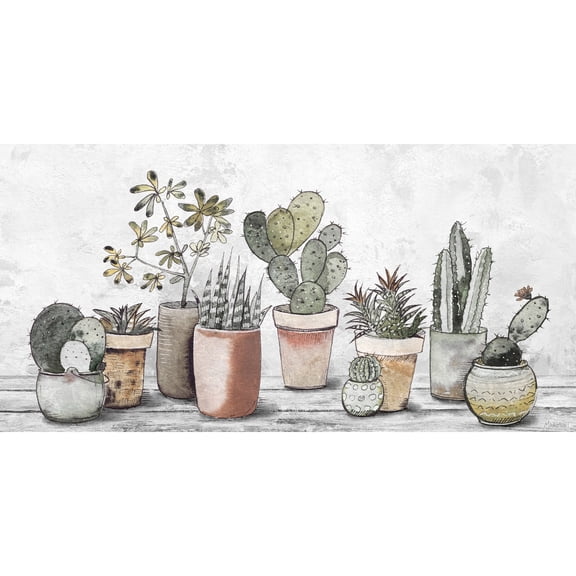 Marmont Hill Mixed Cacti and Succulents Painting Print on Wrapped Canvas