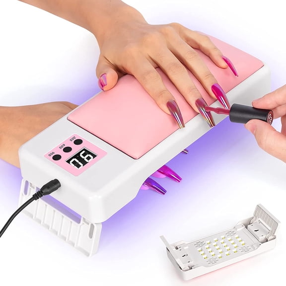 lishumei Hand Pillow Nail Lamp, 72W UV Light for Nails Nail Dryer Gel Nail Polish Curing LED UV Light with 3 Timers for Fingernail Toenail Salon