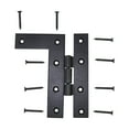 thumbnail image 4 of Renovators Supply Cabinet Hinges 4.5 in HL Hinge Pair Left and Right Black Wrought Iron Kitchen Cabinet Hinge w/Hardware Pack of 2, 4 of 10