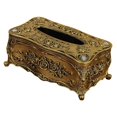 thumbnail image 2 of Caja de pañuelos con tapa, soporte para pañuelos de escritorio, almacenamiento de toallas de papel, regalos, dispensador de servilletas multiusos para Bronce, 2 of 7