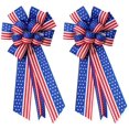 thumbnail image 1 of Nœuds Patriotiques Rouges et Bleus pour la Fête de l'Indépendance 2 Paquets 11x23 Pouces Étoiles du Drapeau Américain du 4 Juillet pour Couronnes Intérieures et Extérieures Décorations d'Arc (Noeuds Patriotiques-2), 1 of 6