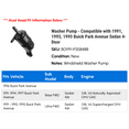 thumbnail image 2 of Washer Pump - Compatible with 1991, 1993, 1995 Buick Park Avenue Sedan 4-Door 1992 1994 1996 1997, 2 of 2