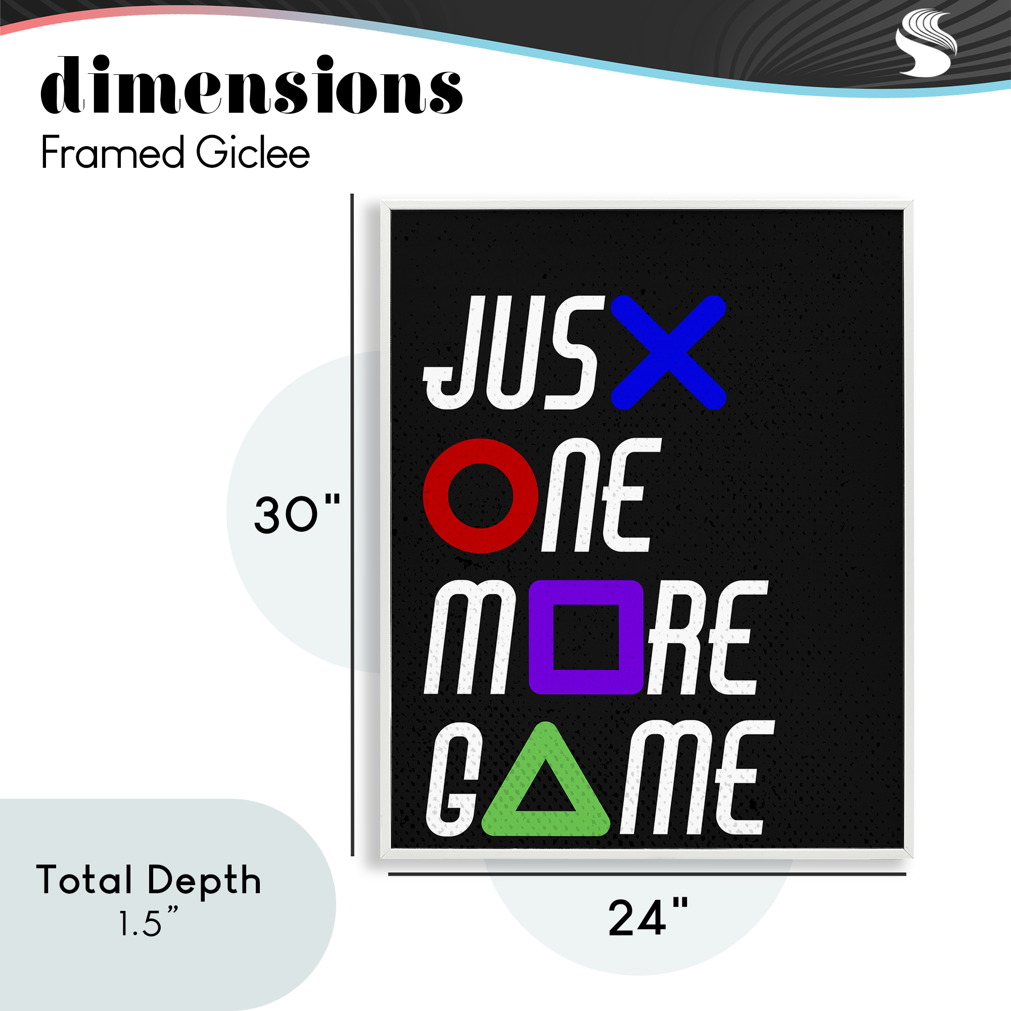 One More Game with Symbols White Framed Giclee Art, design by Kim Allen