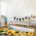 thumbnail image 3 of Area Rugs Indoor Non-Slip Rectangle Rug 5x7 Ft Summer Sunflowers Sky Mountain Watercolor Retro Landscape Rug Rubber Backing Floor Mats Non Shedding Home Decor Carpet for Entryway Living Room, 3 of 8