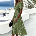 thumbnail image 5 of Summer Dresses for Women Casual Short Sleeve Wrap V Neck Sundress A-Line Beach Vacation Dresses 2026, 5 of 7