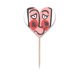 thumbnail image 1 of tímido abstract face sketch  Etiqueta del corazón de la bandera del palillo de dientes, 1 of 3