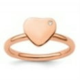 thumbnail image 6 of Auriga Fine Jewelry 925 Sterling Silver Rose Gold-plated Diamond Heart Ring Size 8for Women, 6 of 6
