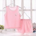 thumbnail image 2 of TOWED22 Toddler Boy Summer Clothing Sets 2pcs Breathable Sleeveless Tee Tank + Colorful Sports Graphic Shorts Casual Outfits(Pink,6-12 M), 2 of 2