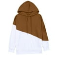 thumbnail image 4 of AOOCHASLIY Women's Blouse Womens Color Blocking Panel Large Split Loose Long Sleeve Hoodie Tops, 4 of 5