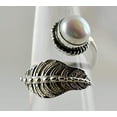thumbnail image 4 of Navya Craft Freshwater Pearl 925 Sterling Silver Handmade Statement Leaf Designed Women Ring, Pearl Jewelry Size 10.0, 4 of 4