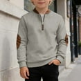 thumbnail image 2 of SGMVNU Sweatshirt for Boys Long Sleeve Shirts Kids Quarter Zip Casual Pullover Shirt Outdoor Fall Clothes for Teen Boy for Age 10-11 Years, Grey, 2 of 4