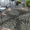 thumbnail image 2 of Indoor/Outdoor Area Rug/ Runner/ Doormat- Black&Gray & Ivory&Blue&Natural&Black & Red & Taupe Ivory&Green Color -Machine Washable, Weather and UV Resistant-Liana Ivory & Black 5'x8', 2 of 5