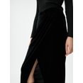 thumbnail image 6 of Draped Slit Midi Velvet Skirt, 6 of 6