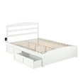 thumbnail image 2 of AFI Warren Queen Wood Platform Bed with Headboard Footboard & 2 Storage Drawers, White, 2 of 15