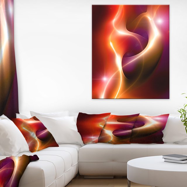 Abstract Warm Red Fractal Design - Large Abstract Canvas Art