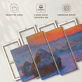 thumbnail image 2 of Elephant Stock Stacks Of Wheat Sunset Snow Effect 1890-1891 Wall Art - Horizontal Multi Panel Canvas - Living Room Wall Decor - Abstract Multi Panel - Gray And Blue Decor By Claude Monet - 75" x 48", 2 of 2