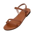 thumbnail image 3 of IEMIEMIEM Women's 2026 Summer Strappy Flat Sandals Fashion Adjustable Casual Fisherman Sandal with Open Toe Slingback Gladiator Sandals Brown 7 Wide, 3 of 7
