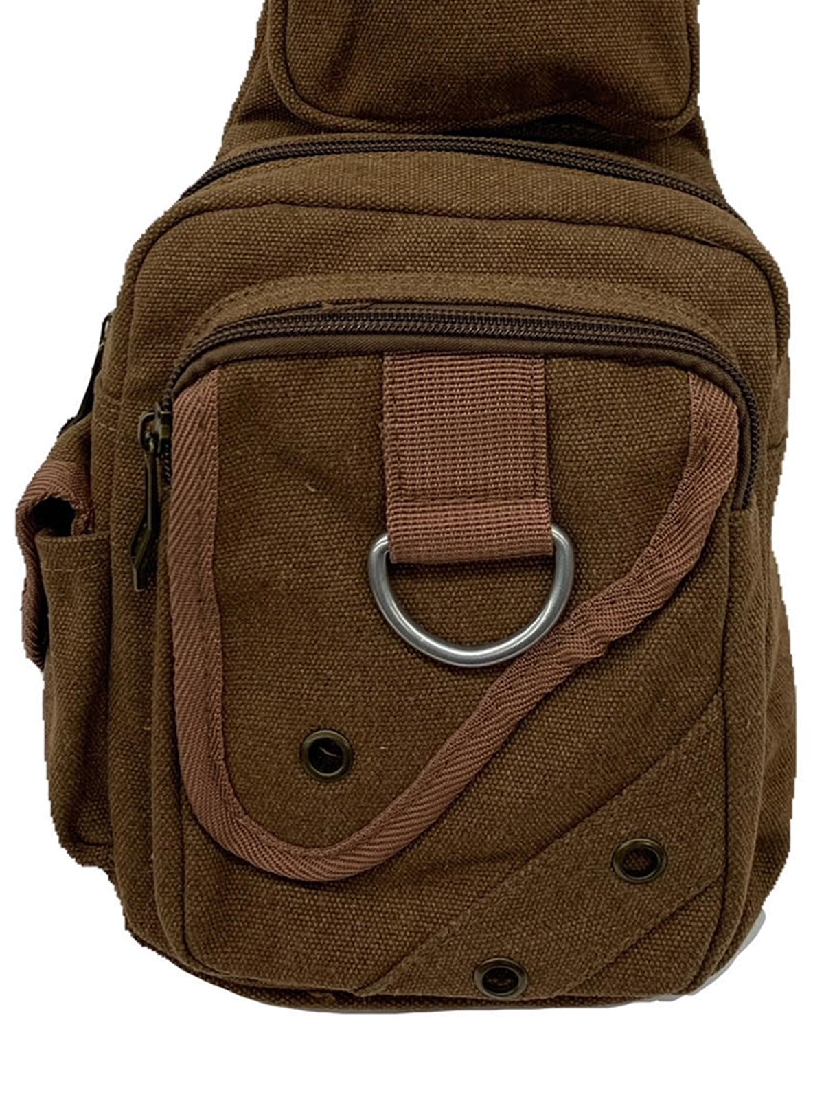 Gravity Trading Front Flap Crossbody Adjustable Sling Bag - Brown