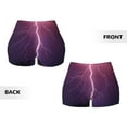 thumbnail image 5 of Vsdgher Thunderstorm Violet Purple print Workout Shorts for Women Seamless Soft Smooth Gym Yoga Scrunch Active Exercise Fitness Shorts, 5 of 8