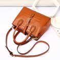 thumbnail image 5 of Bolso bandolera de mano de gran capacidad de cuero nuevo estilo retro europeo y estadounidense para mujer, 5 of 5