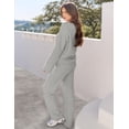 thumbnail image 3 of YOGAFOX Fuzzy Fleece Lounge Sets for Women 2 Piece Pajama Set Long Sleeve Loungewear Wide Leg Pants Outfits S-XL, 3 of 5