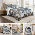 thumbnail image 6 of Quilts Twin Size Bedding Set, Farmhouse Wolf Lightweight Quilted Comforter, Winter House Eagle Snowflake Pine Tree Soft Reversible Bedspread Coverlet with Pillow Covers for All Season, 68" x 86", 6 of 9