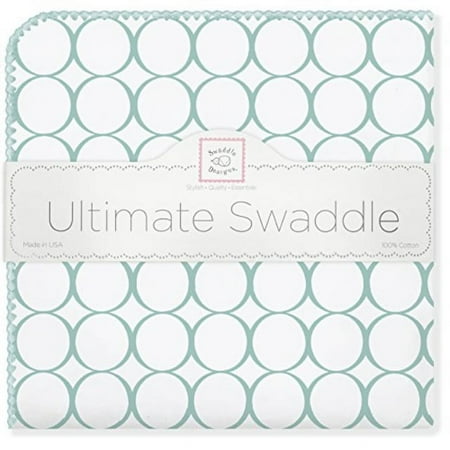 UPC: 0810284015139 | swaddledesigns ultimate winter swaddle x-large receiving blanket made in usa premium cotton flannel mod circles seacrystal (mom s choice award winner)