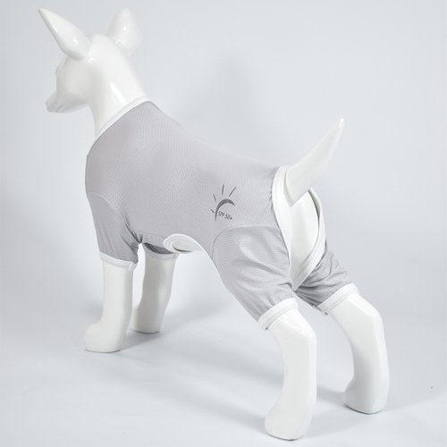 Shulemin Summer Dog Clothes Breathable Anti-UV Elastic Large Dog Sun Protection Clothing Pet Four-legged Clothes,Grey L