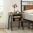 thumbnail image 2 of VECELO VECELO Side End Table Stackable Bedside Stand with 2-tier Open Storage  for Bedroom, Living Room and Small Spaces, Gray, 2 of 8